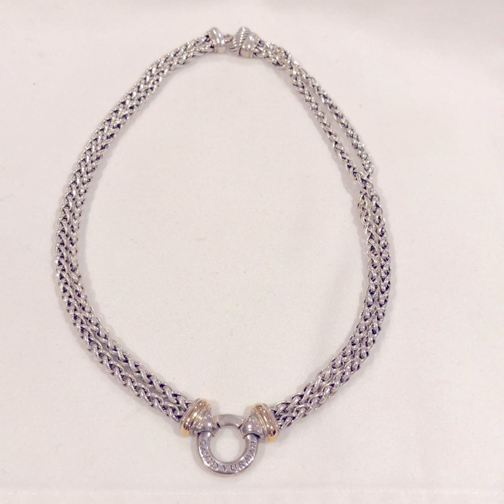 David Yurman double wheat chain necklace